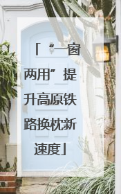 “一窗两用”提升高原铁路换枕新速度