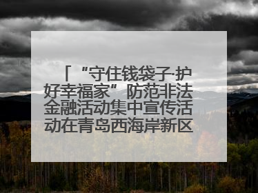 “守住钱袋子·护好幸福家”防范非法金融活动集中宣传活动在青岛西海岸新区成功举办