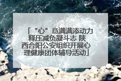 “心”意满满添动力 释压减负凝斗志 陕西合阳公安组织开展心理健康团体辅导活动