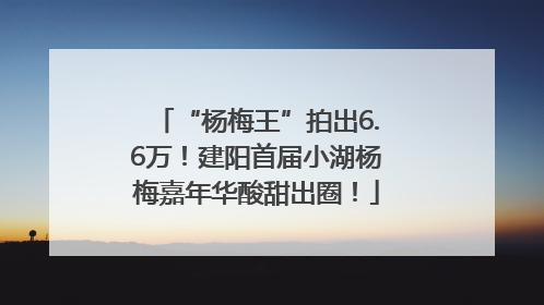 “杨梅王”拍出6.6万！建阳首届小湖杨梅嘉年华酸甜出圈！