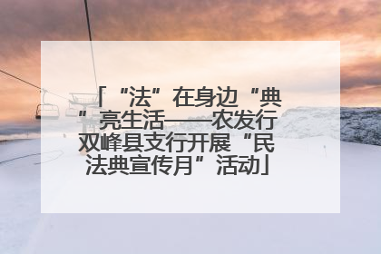“法”在身边“典”亮生活——农发行双峰县支行开展“民法典宣传月”活动