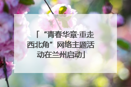 “青春华章·重走西北角”网络主题活动在兰州启动
