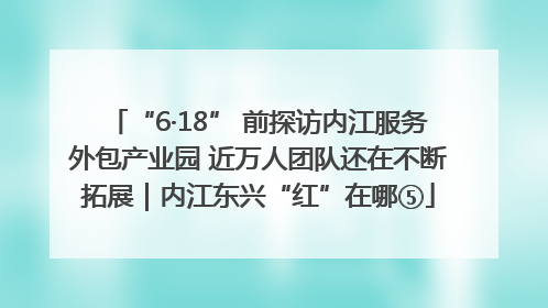 “6·18” 前探访内江服务外包产业园 近万人团队还在不断拓展｜内江东兴“红”在哪⑤