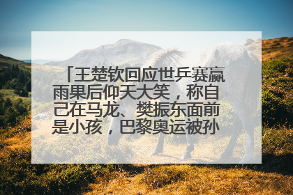王楚钦回应世乒赛赢雨果后仰天大笑，称自己在马龙、樊振东面前是小孩，巴黎奥运被孙颖莎带着打
