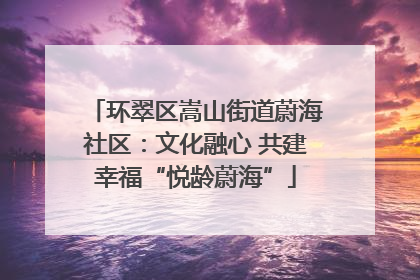 环翠区嵩山街道蔚海社区：文化融心 共建幸福“悦龄蔚海”