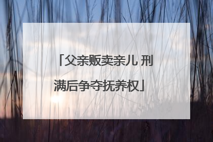 父亲贩卖亲儿 刑满后争夺抚养权