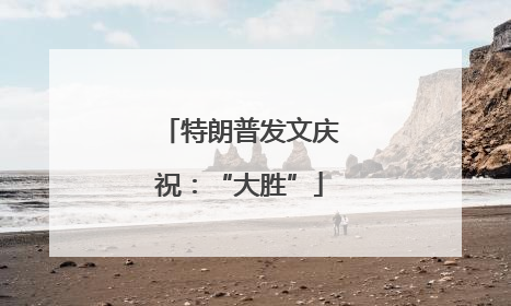 特朗普发文庆祝：“大胜”