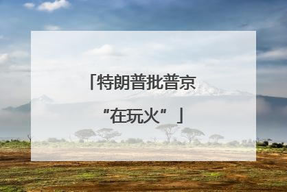 特朗普批普京“在玩火”