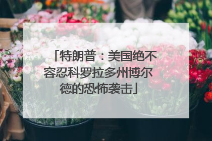 特朗普：美国绝不容忍科罗拉多州博尔德的恐怖袭击