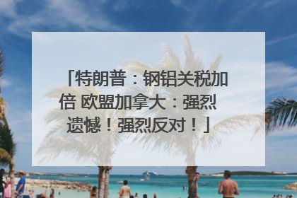 特朗普：钢铝关税加倍 欧盟加拿大：强烈遗憾！强烈反对！