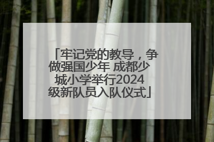 牢记党的教导，争做强国少年 成都少城小学举行2024级新队员入队仪式