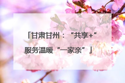甘肃甘州：“共享+”服务温暖“一家亲”