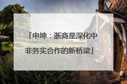 申坤：浙商是深化中非务实合作的新桥梁