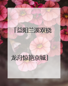 益阳兰溪双桡龙舟惊艳京城