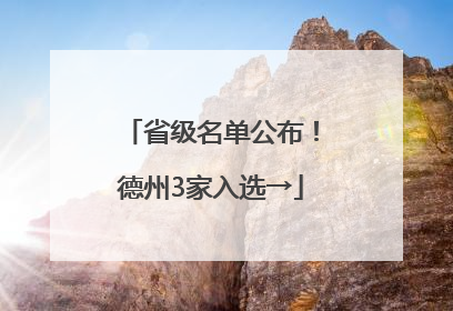 省级名单公布！德州3家入选→