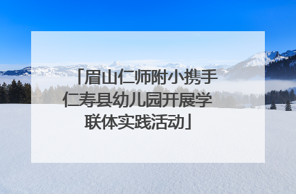 眉山仁师附小携手仁寿县幼儿园开展学联体实践活动