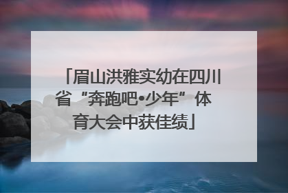 眉山洪雅实幼在四川省“奔跑吧•少年”体育大会中获佳绩