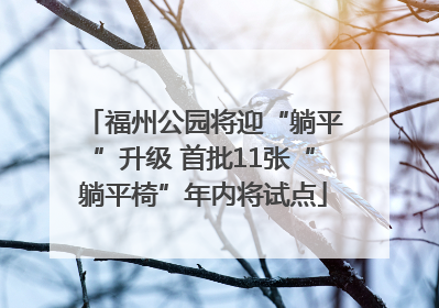 福州公园将迎“躺平”升级 首批11张“躺平椅”年内将试点