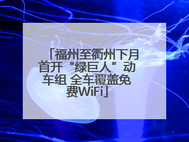 福州至衢州下月首开“绿巨人”动车组 全车覆盖免费WiFi