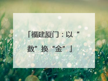 福建厦门：以“数”换“金”