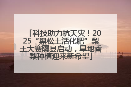 科技助力抗天灾！2025“黑松土活化肥”梨王大赛隰县启动，旱地香梨种植迎来新希望