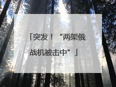 突发！“两架俄战机被击中”