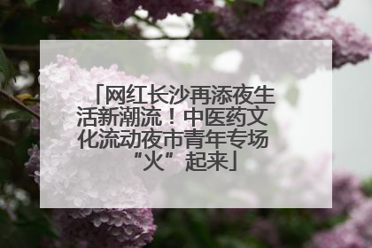 网红长沙再添夜生活新潮流！中医药文化流动夜市青年专场“火”起来