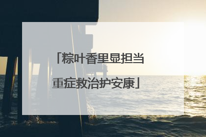 粽叶香里显担当 重症救治护安康