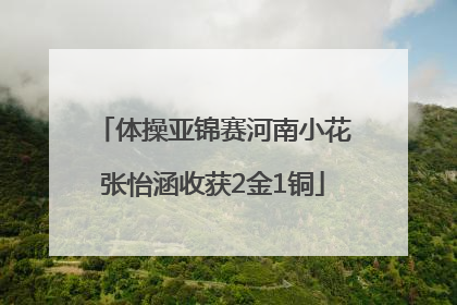 体操亚锦赛河南小花张怡涵收获2金1铜