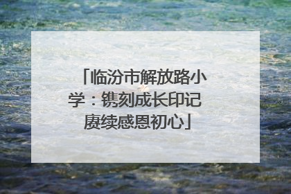 临汾市解放路小学：镌刻成长印记 赓续感恩初心