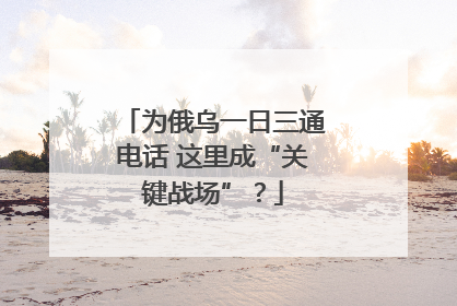 为俄乌一日三通电话 这里成“关键战场”？