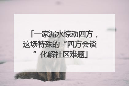一家漏水惊动四方，这场特殊的“四方会谈”化解社区难题