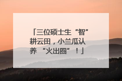 三位硕士生“智” 耕云田，小兰瓜认养 “火出圈”！