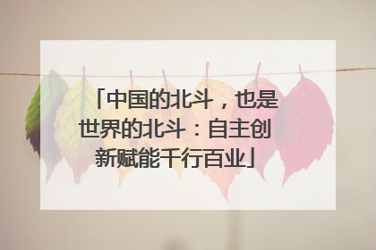 中国的北斗，也是世界的北斗：自主创新赋能千行百业