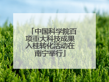 中国科学院百项重大科技成果入桂转化活动在南宁举行
