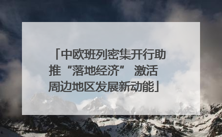 中欧班列密集开行助推“落地经济” 激活周边地区发展新动能