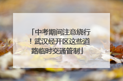 中考期间注意绕行！武汉经开区这些道路临时交通管制