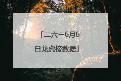 二六三6月6日龙虎榜数据