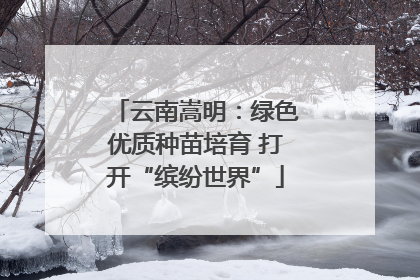 云南嵩明：绿色优质种苗培育 打开“缤纷世界”