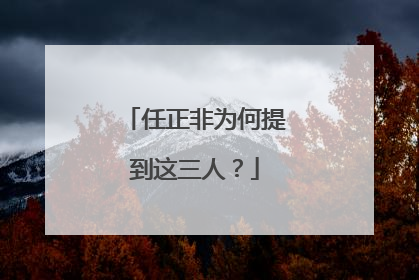 任正非为何提到这三人？