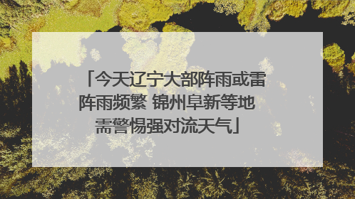 今天辽宁大部阵雨或雷阵雨频繁 锦州阜新等地需警惕强对流天气