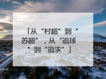 从“村超”到“苏超”，从“追球”到“追求”