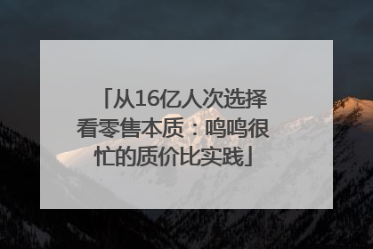从16亿人次选择看零售本质：鸣鸣很忙的质价比实践
