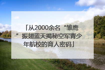 从2000余名“雏鹰”振翅蓝天揭秘空军青少年航校的育人密码