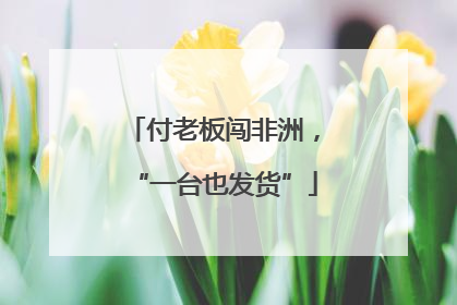 付老板闯非洲，“一台也发货”