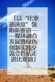 以“比亚迪速度”领跑新赛道——媒体融合发展暨绿色创新实践交流会首站走进比亚迪