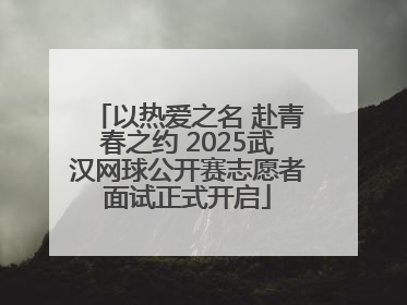 以热爱之名 赴青春之约 2025武汉网球公开赛志愿者面试正式开启