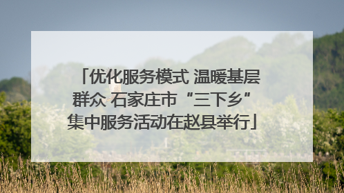 优化服务模式 温暖基层群众 石家庄市“三下乡”集中服务活动在赵县举行