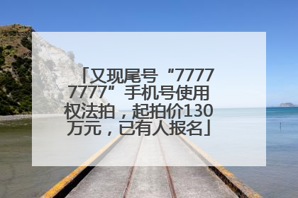 又现尾号“77777777”手机号使用权法拍，起拍价130万元，已有人报名