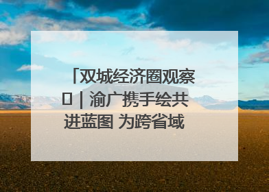双城经济圈观察㊺｜渝广携手绘共进蓝图 为跨省域都市圈发展破题